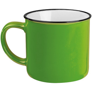 ROBAL KERAMICKÝ HRNČEK V DIZAJNE PLECHÁČIKOV, 350ML, ZELENÝ